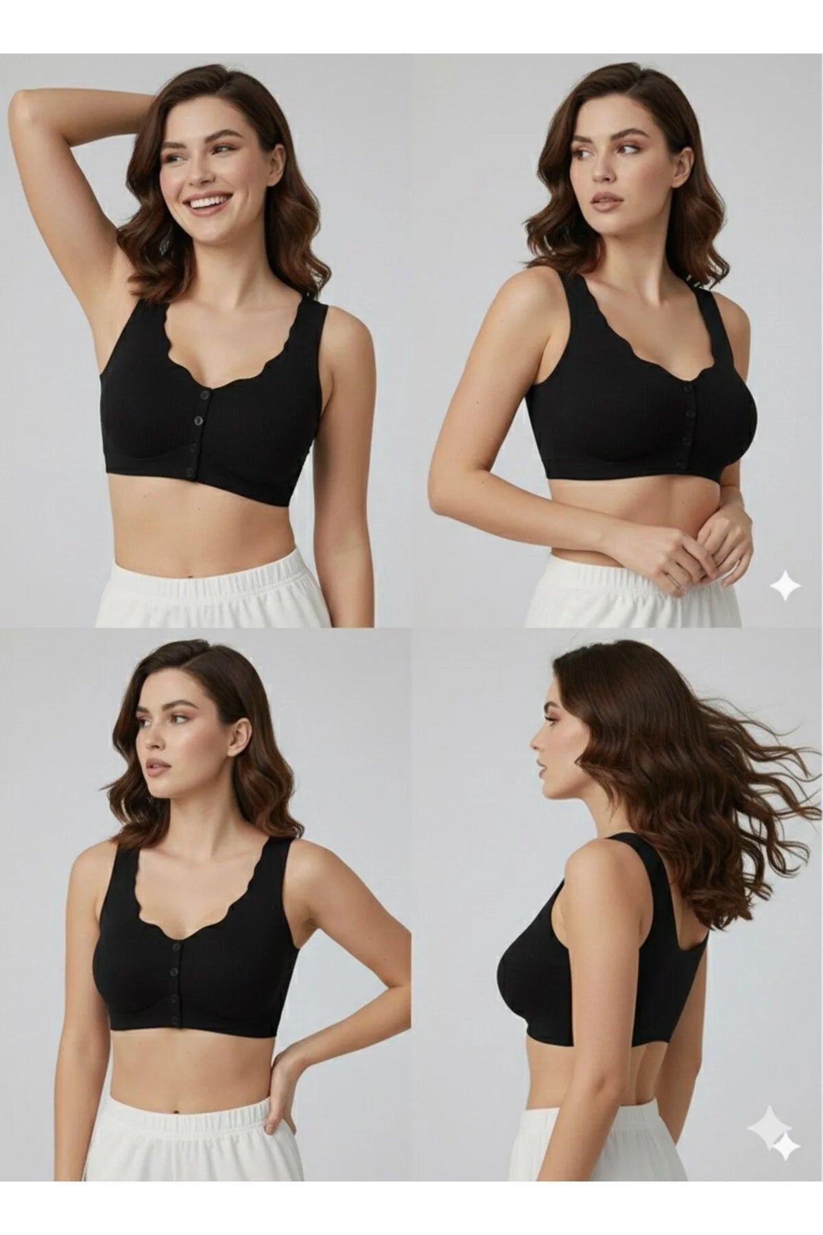 Lazer Kesim Önü Düğmeli Dikişsiz Görünmez Pedli Askılı Hayalet Bralet Sütyen