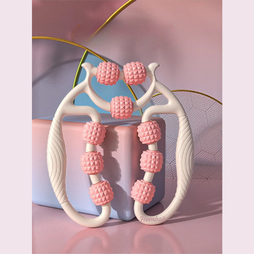 Kas Gevşetici Masaj Aleti 9 Tekerlekli Ayarlanabilir Lenf Drenaj Rulosu Bacak Kol Selülit